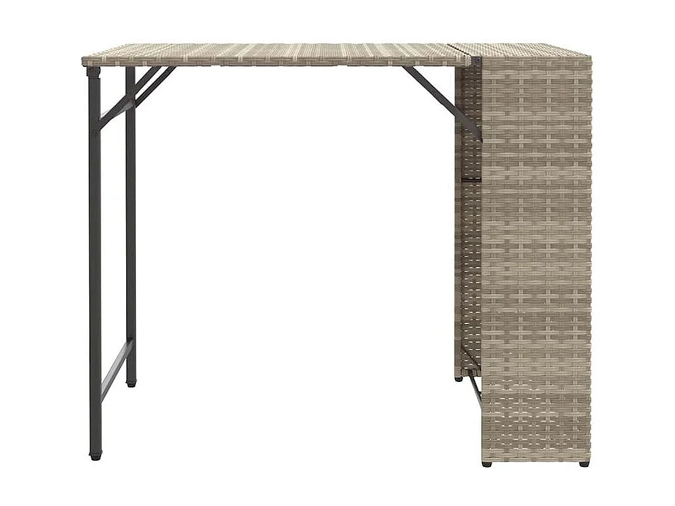 Ensemble à manger de jardin 5 pcs pliable gris clair poly rotin