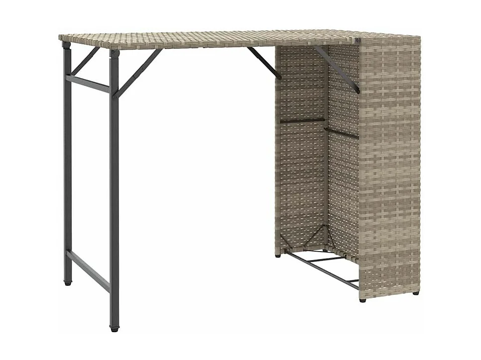 Ensemble à manger de jardin 5 pcs pliable gris clair poly rotin