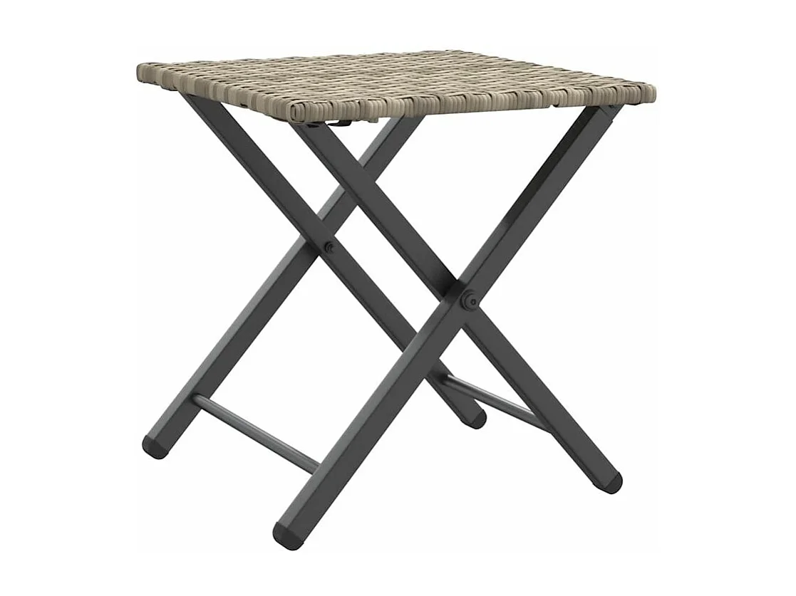 Ensemble à manger de jardin 5 pcs pliable gris clair poly rotin