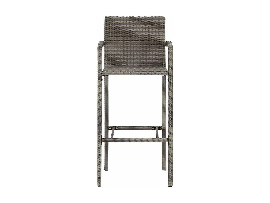 Ensemble de bar de jardin 5 pcs gris bois massif acacia rotin