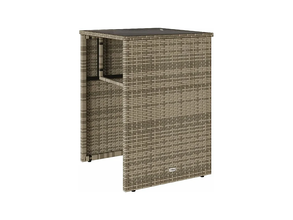 Ensemble de bistro 3 pcs avec coussins beige résine tressée