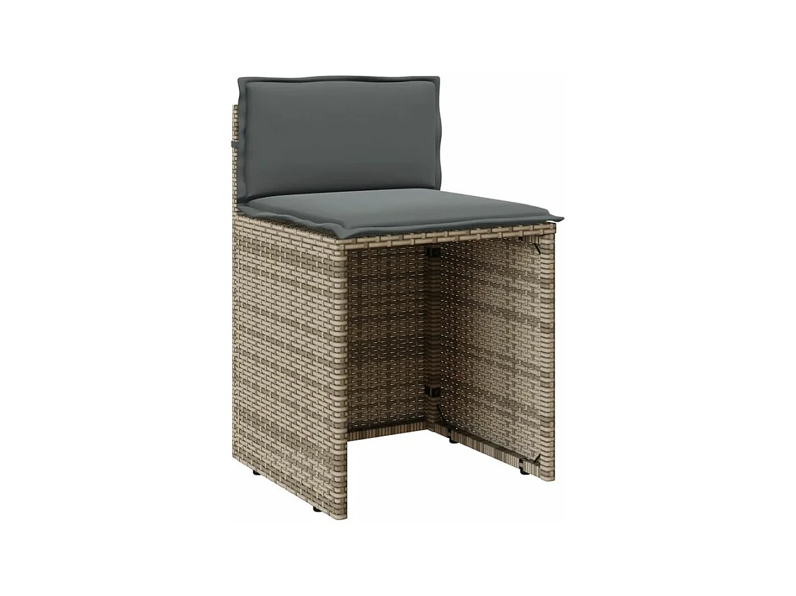 Ensemble de bistro 3 pcs avec coussins beige résine tressée