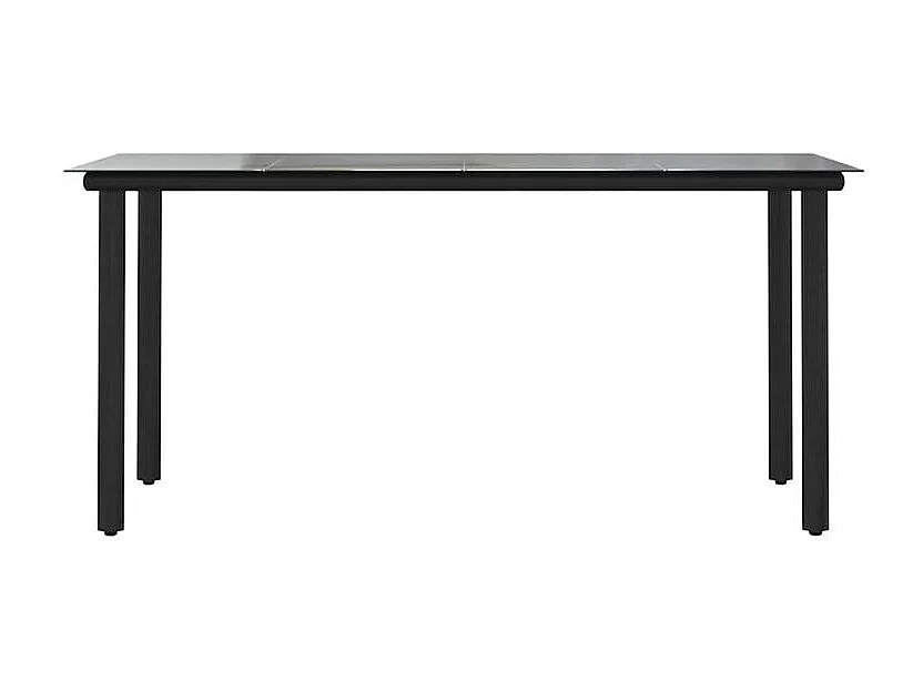 Ensemble à manger jardin coussins 7 pcs gris poly rotin verre