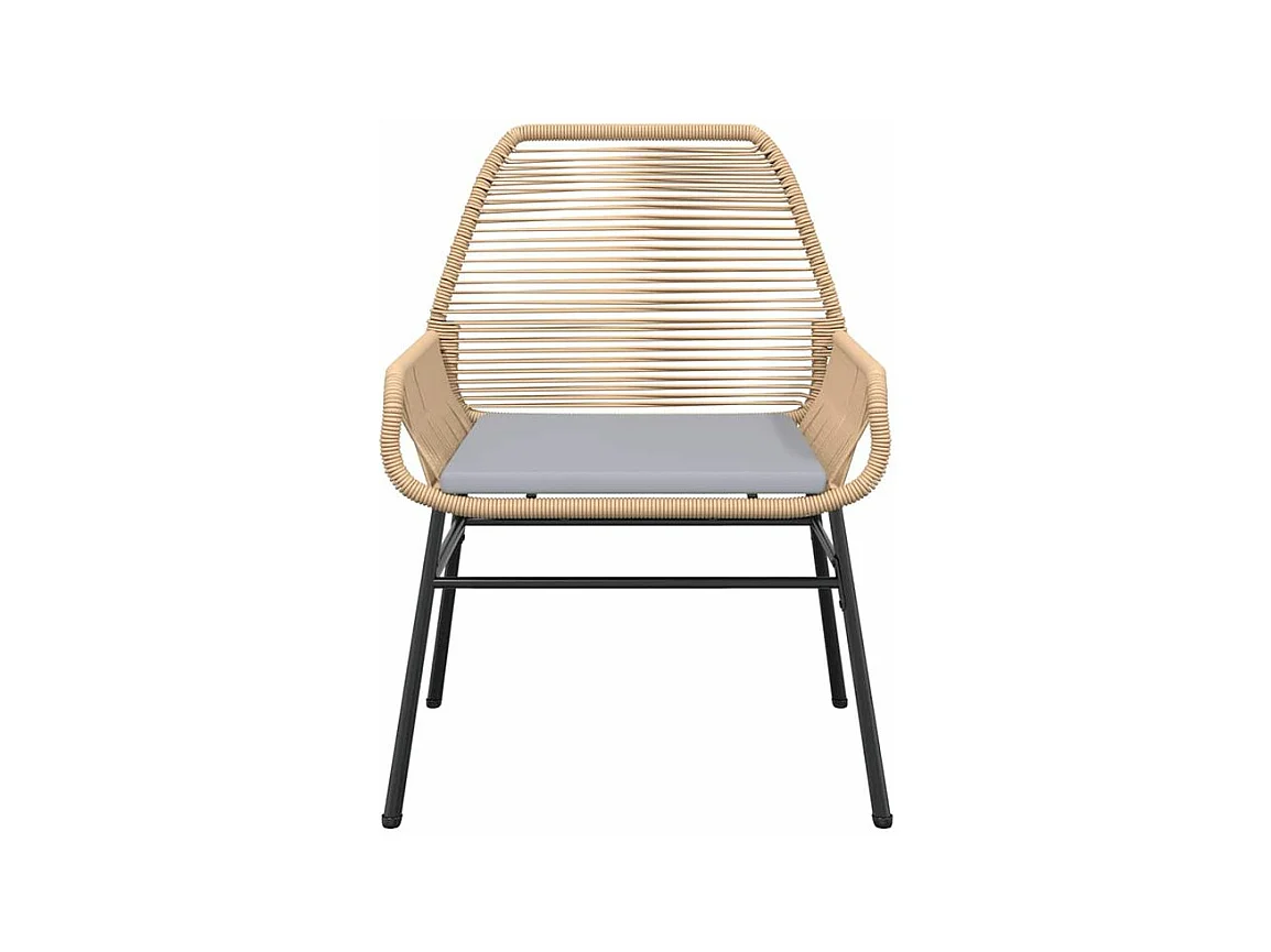 Ensemble à manger jardin coussins 7pcs marron poly rotin verre