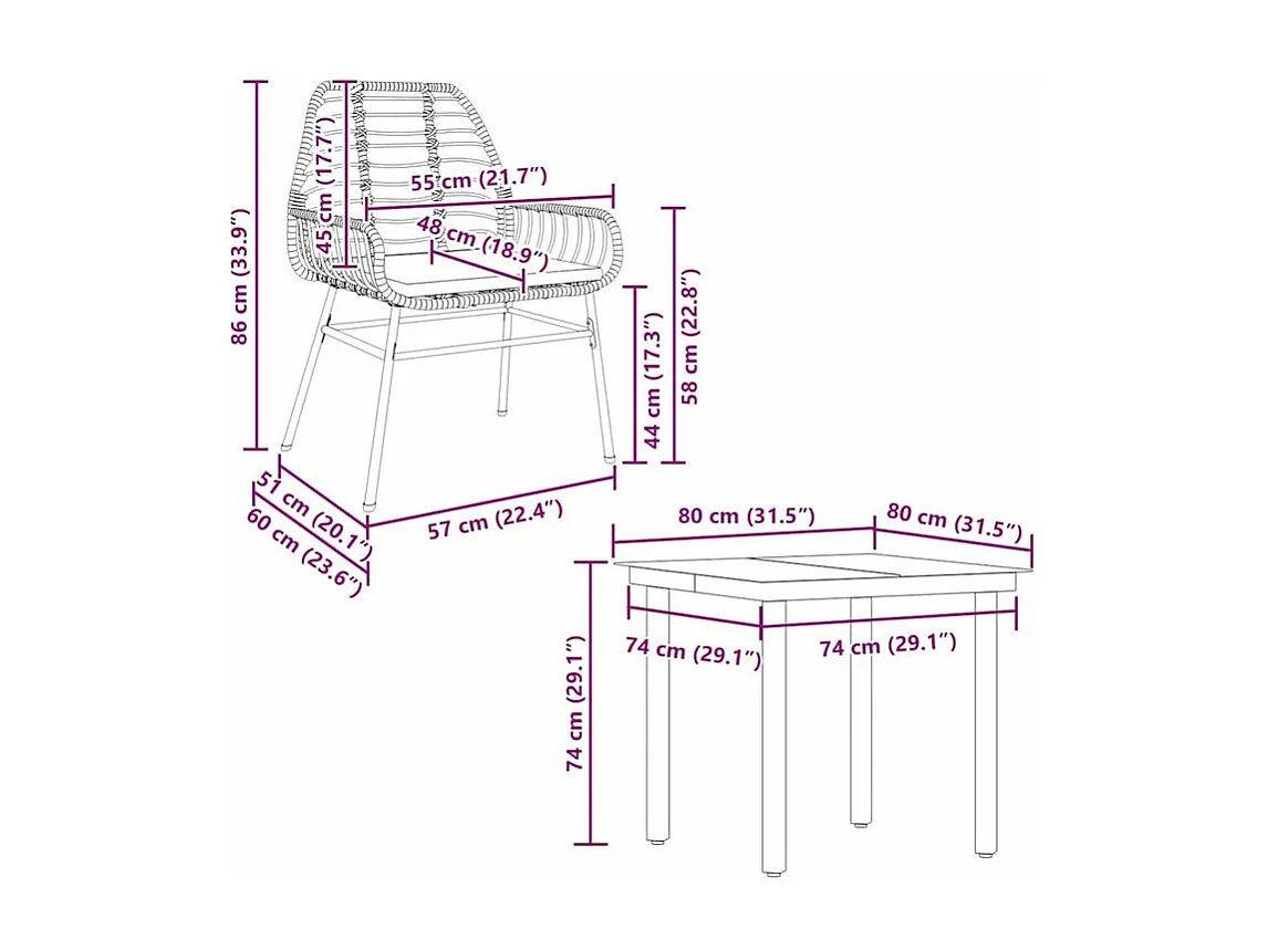Ensemble à manger de jardin et coussins 5 pcs noir rotin verre