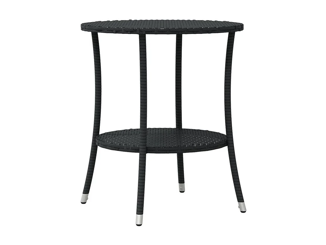 Ensemble de bistro 3 pcs avec coussins noir résine tressée