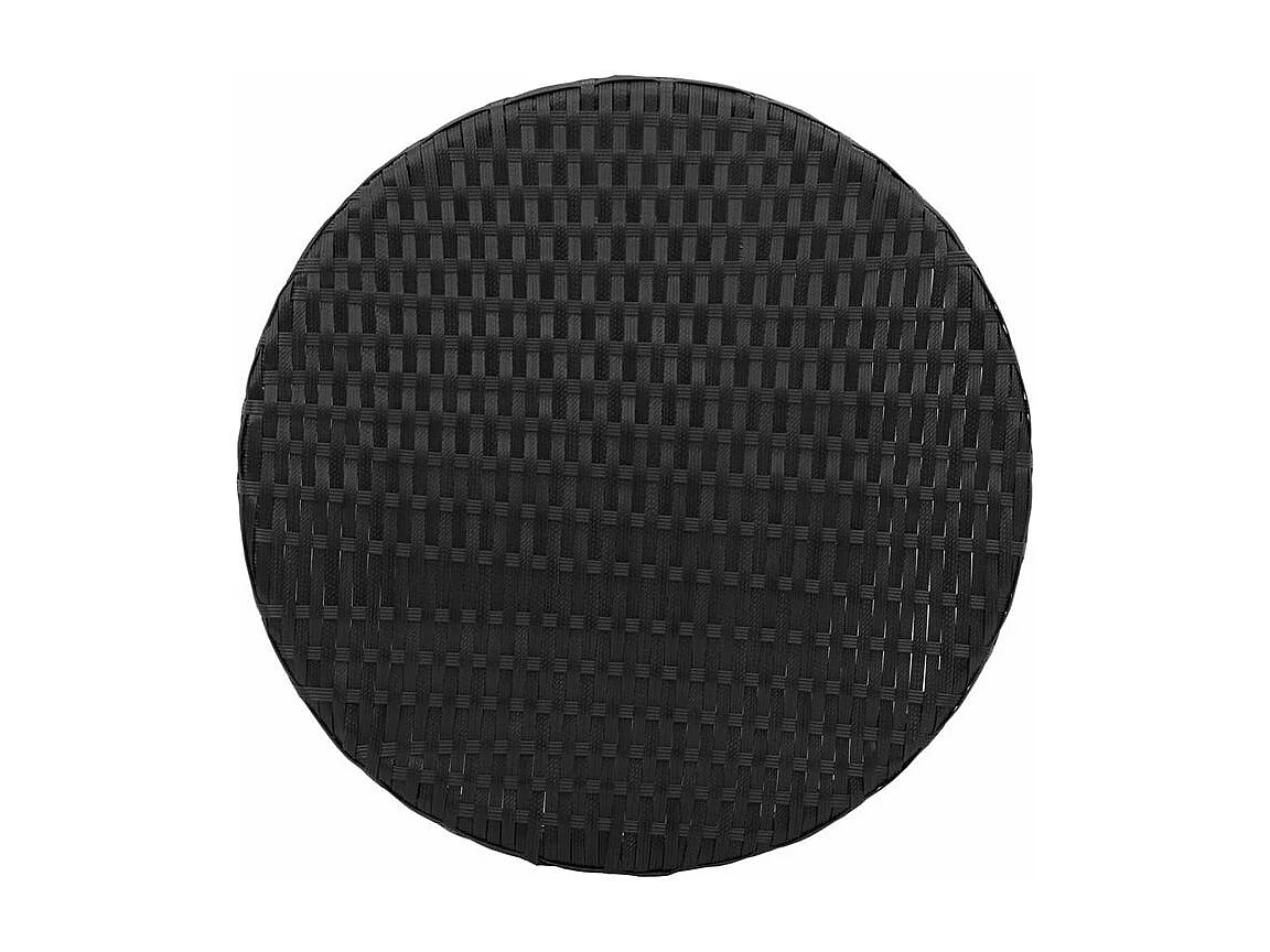 Ensemble de bistro 3 pcs avec coussins noir résine tressée