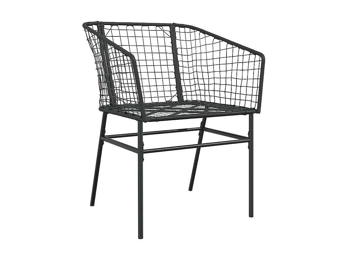 Ensemble à manger de jardin 3 pcs noir résine tressée verre