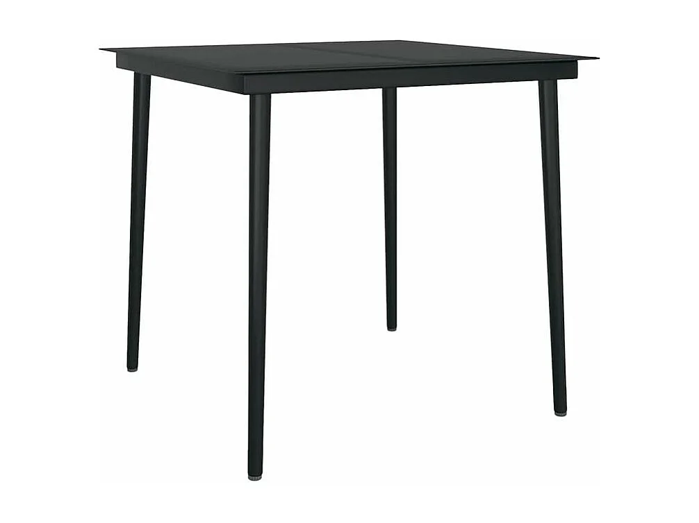 Ensemble à manger de jardin 3 pcs noir résine tressée verre