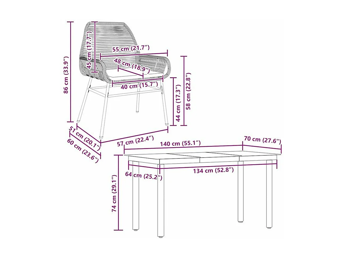 Ensemble à manger de jardin et coussins 5 pcs noir rotin verre