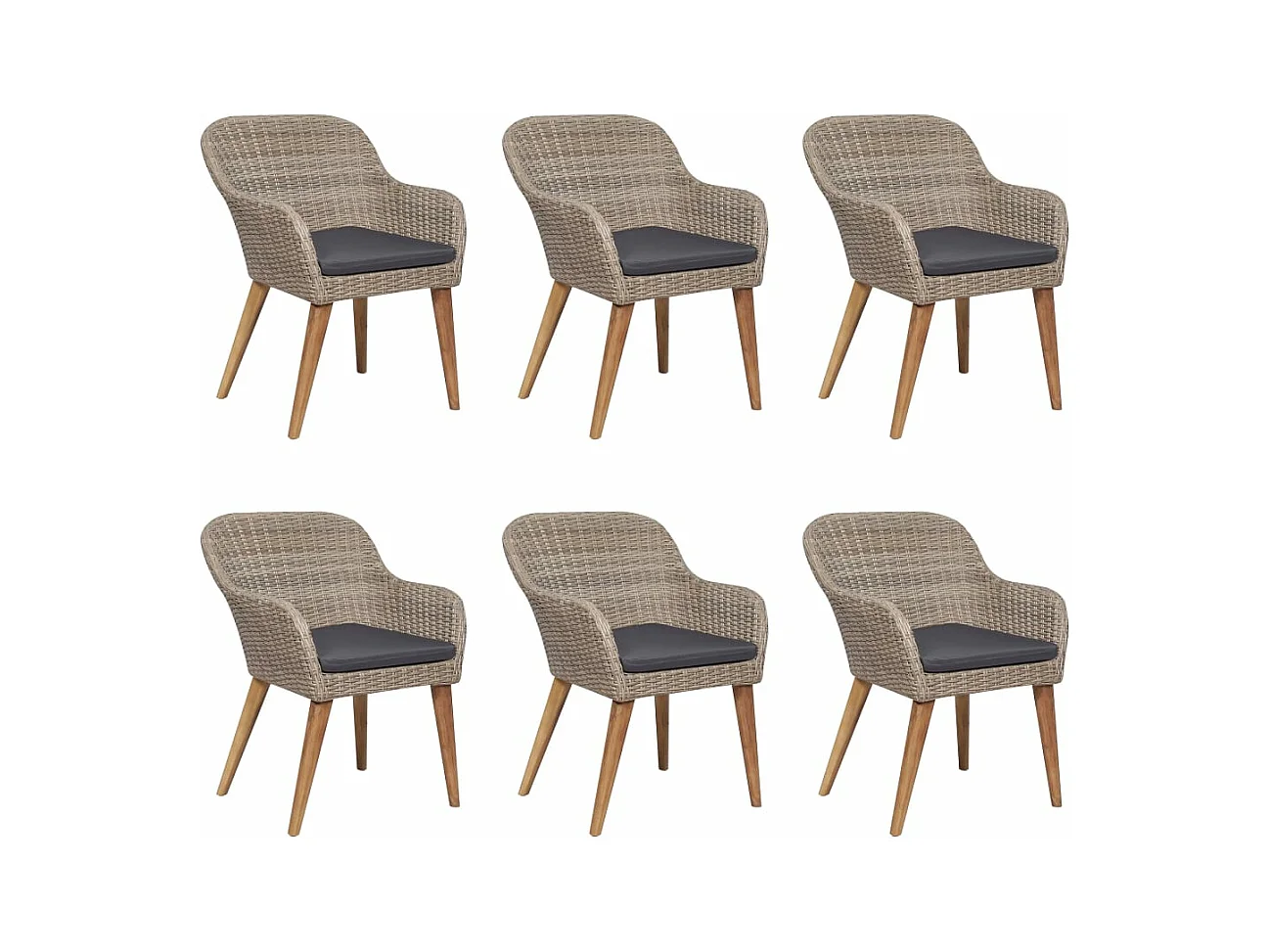 Ensemble de salle à manger de jardin 7 pcs Marron 2