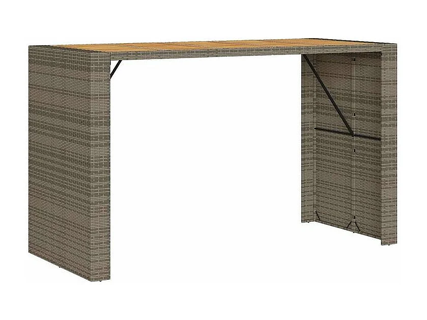 Ensemble de bar de jardin 5 pcs avec coussins gris poly rotin