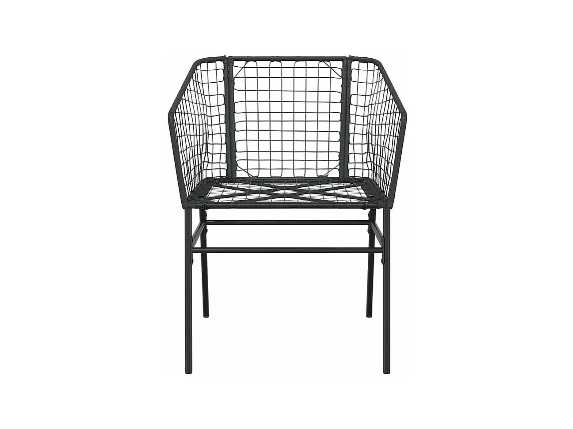 Ensemble à manger de jardin 5 pcs noir résine tressée verre