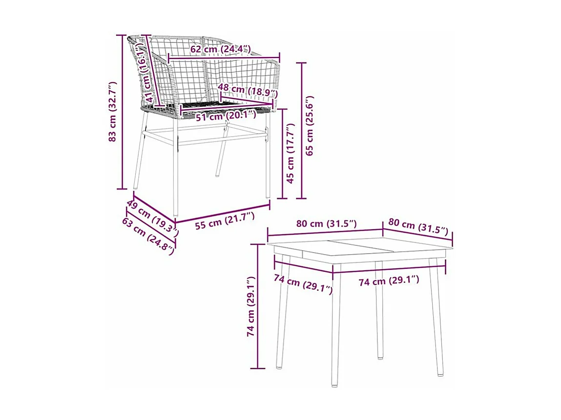 Ensemble à manger de jardin 5 pcs noir résine tressée verre
