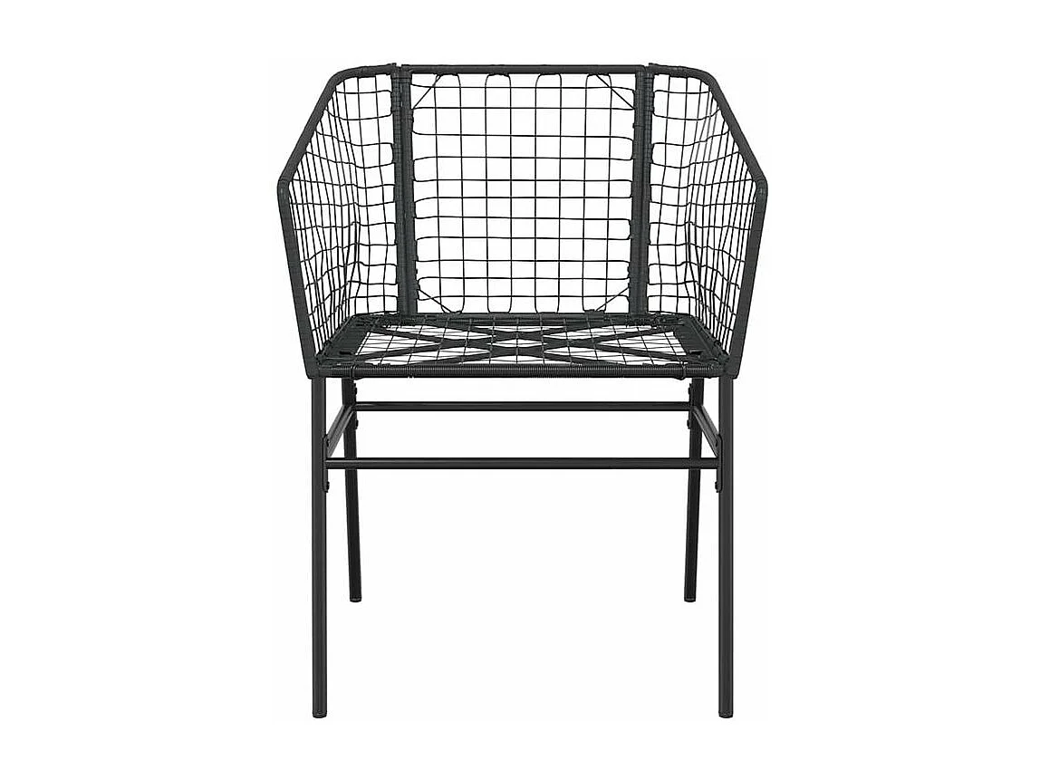 Ensemble à manger de jardin 5 pcs noir résine tressée verre