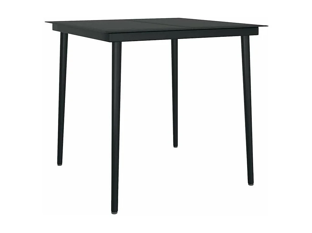 Ensemble à manger de jardin 5 pcs noir résine tressée verre