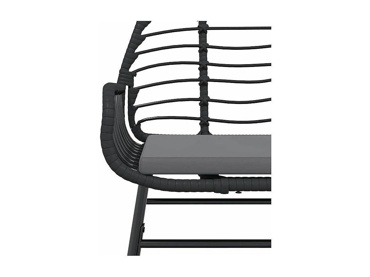 Ensemble à manger de jardin et coussins 5 pcs noir rotin verre