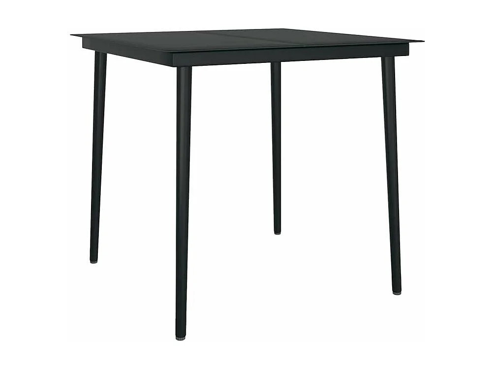 Ensemble à manger de jardin et coussins 3 pcs noir rotin verre