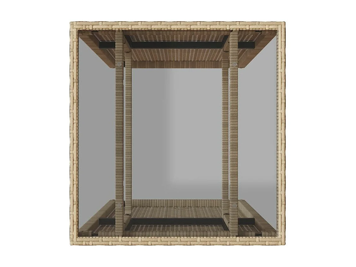 Ensemble de bistro 3 pcs avec coussins beige résine tressée