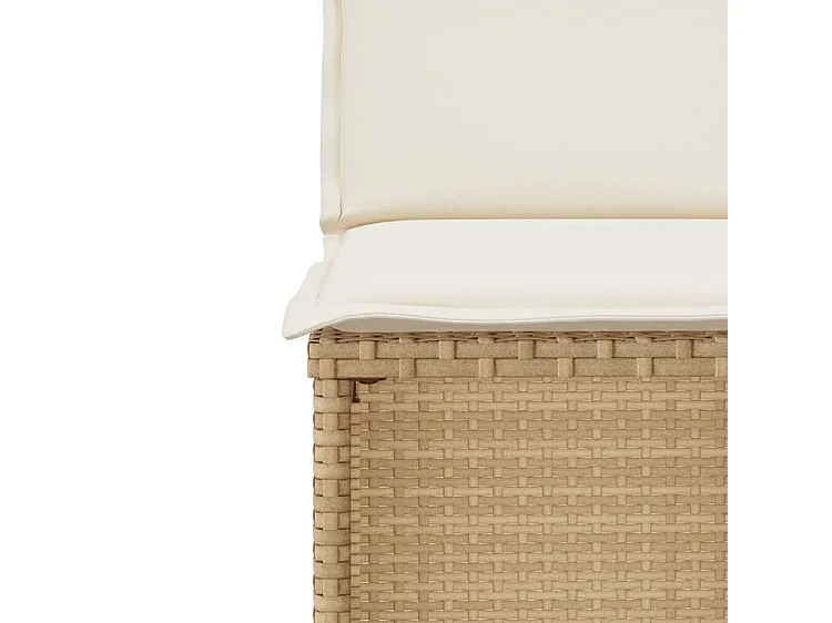 Ensemble de bistro 3 pcs avec coussins beige résine tressée