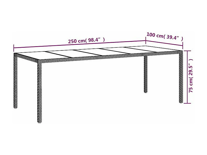 Ensemble à manger de jardin et coussins 9 pcs gris rotin verre
