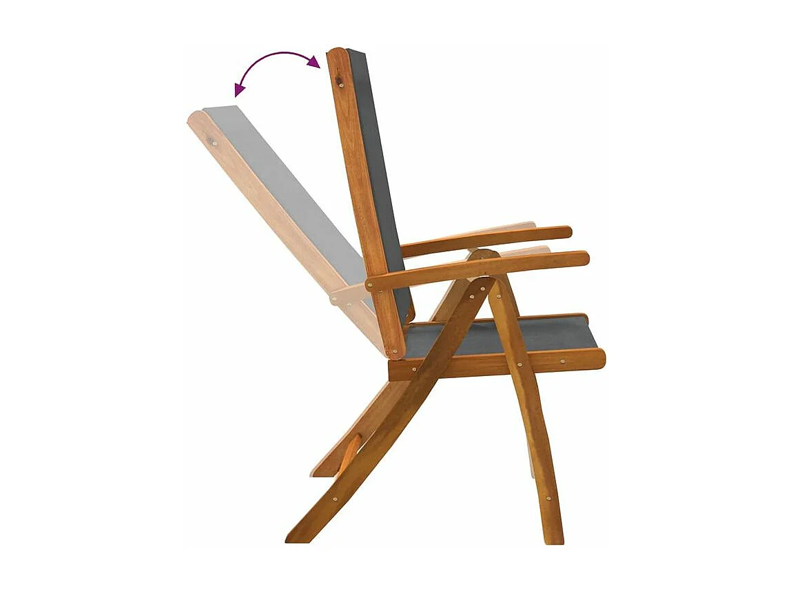 Ensemble à manger de jardin 7pcs bois d'acacia solide textilène