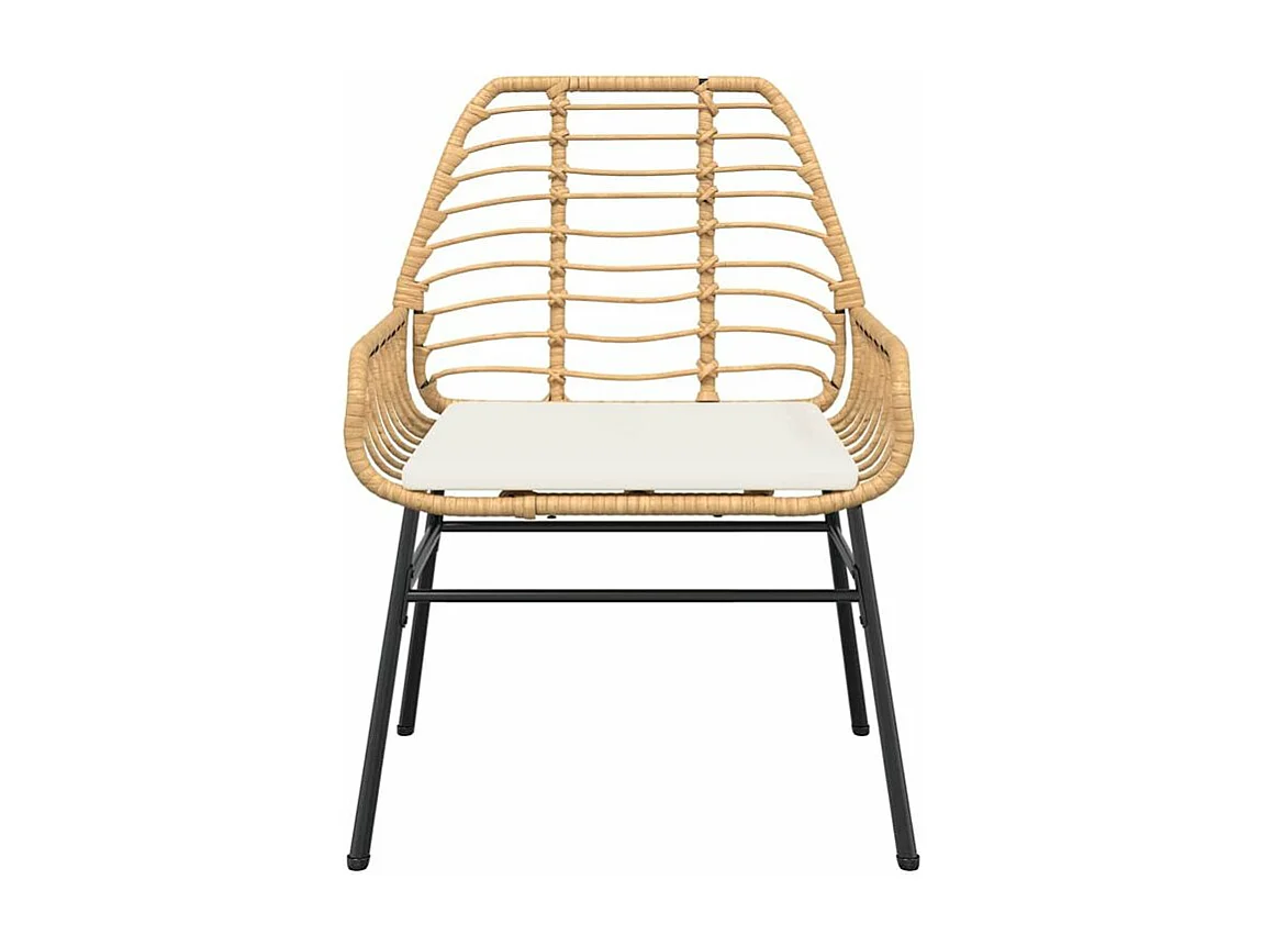 Ensemble à manger jardin coussins 5pcs marron poly rotin verre