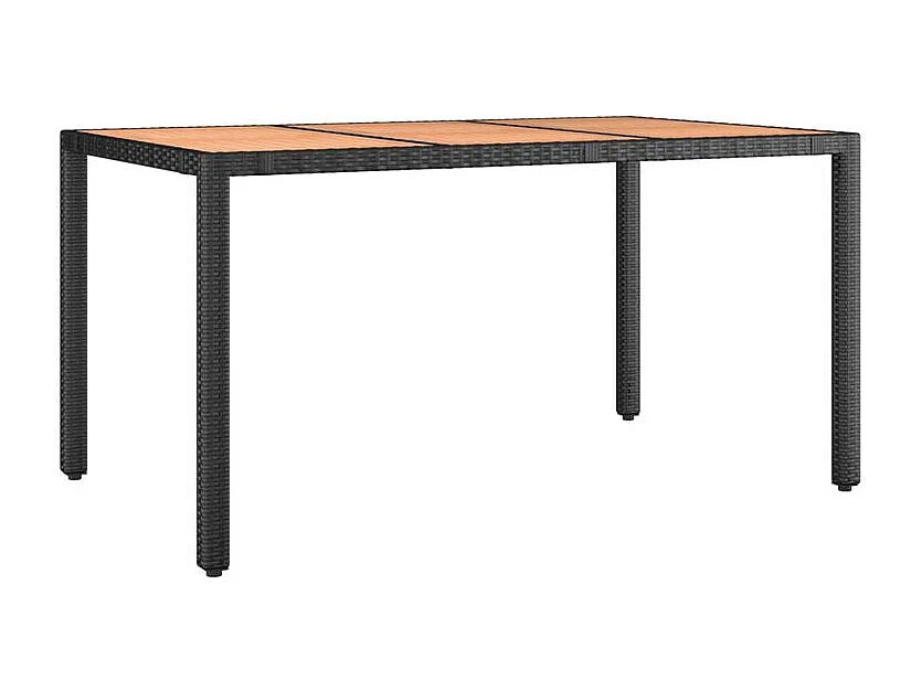 Ensemble à manger de jardin coussins 7pcs Noir Résine tressée