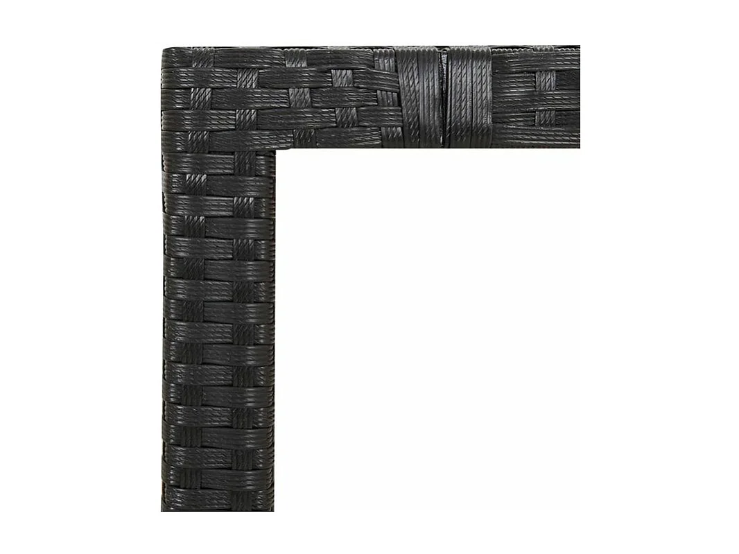 Ensemble à manger de jardin coussins 7pcs Noir Résine tressée