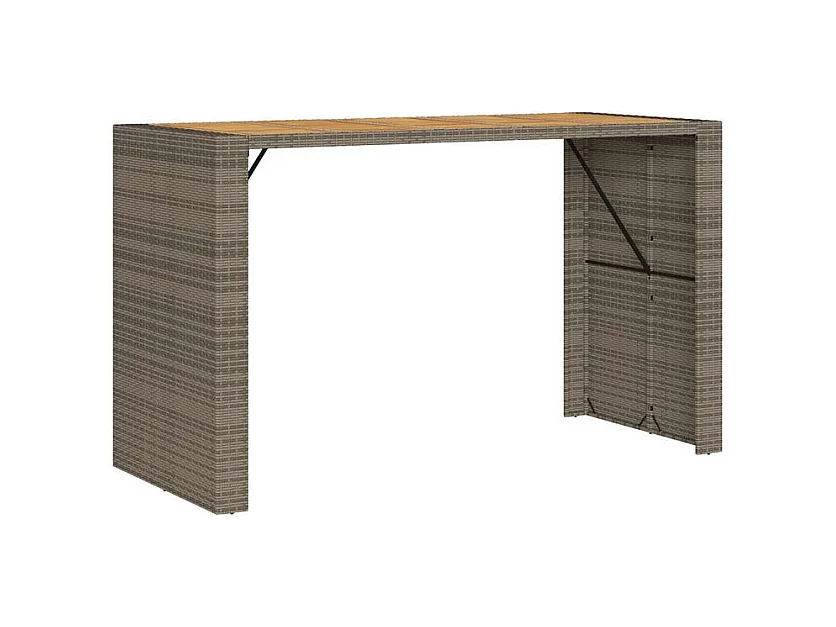 Ensemble de bar de jardin 7 pcs avec coussins gris poly rotin