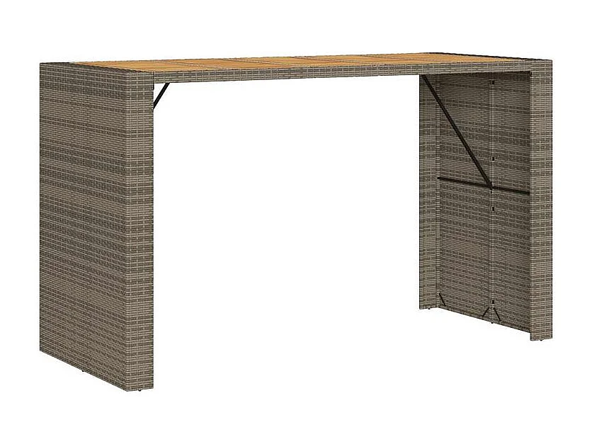 Ensemble de bar de jardin 7 pcs avec coussins gris poly rotin