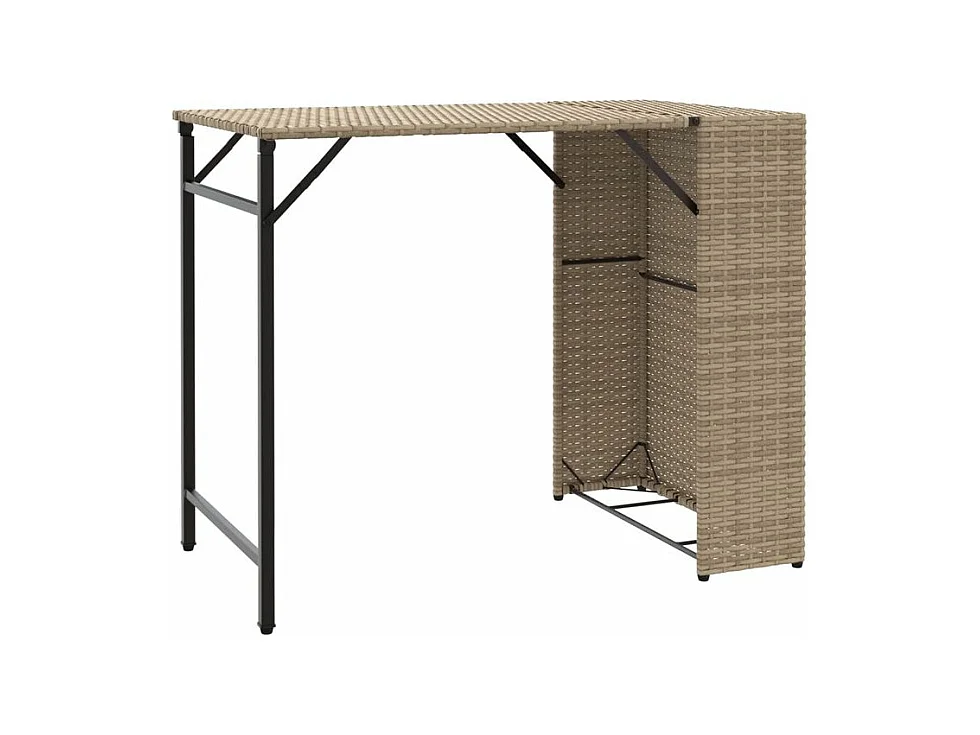 Ensemble à manger de jardin 5 pcs pliable beige résine tressée