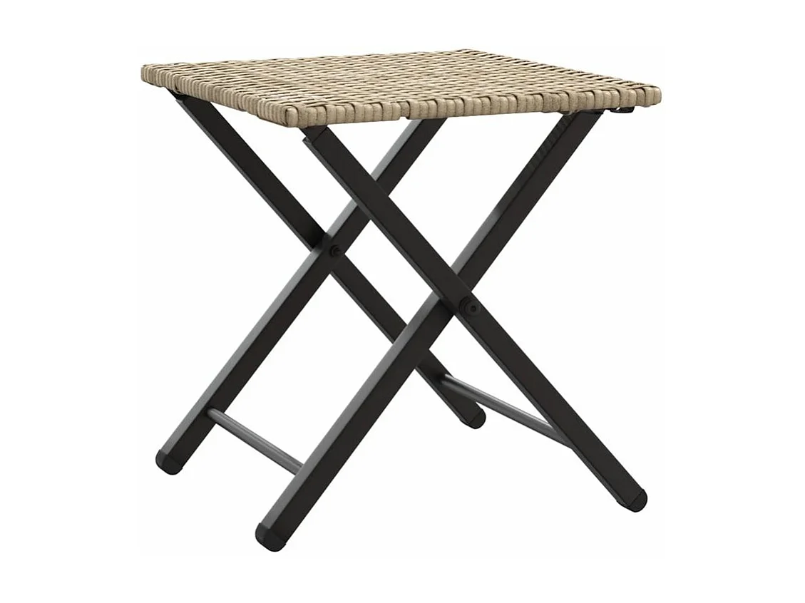 Ensemble à manger de jardin 5 pcs pliable beige résine tressée