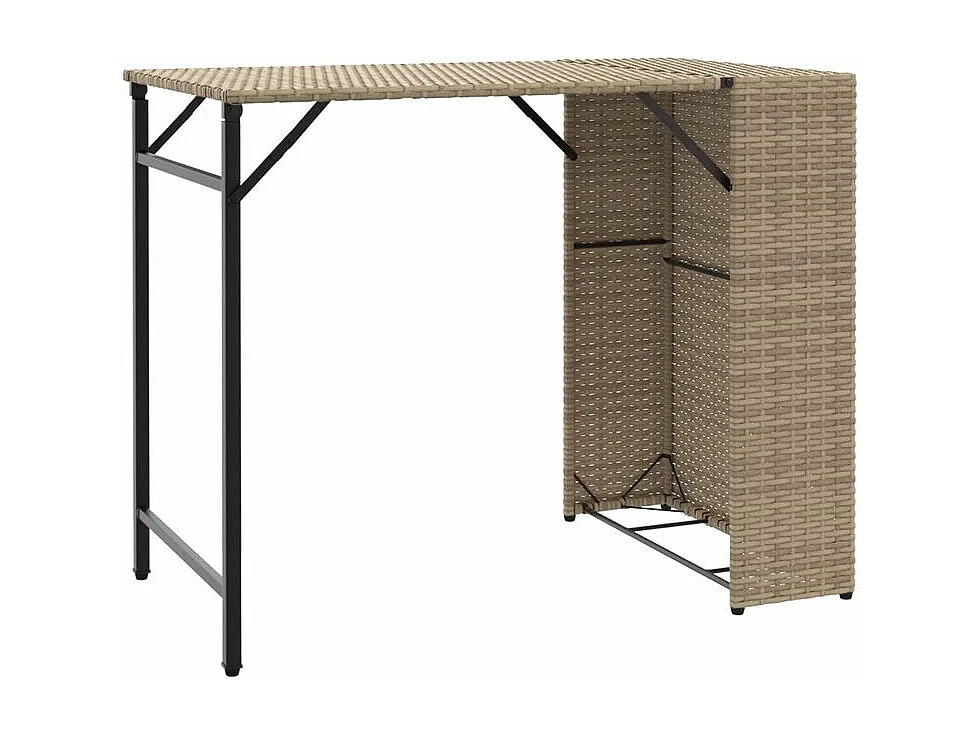 Ensemble à manger de jardin 5 pcs pliable beige résine tressée