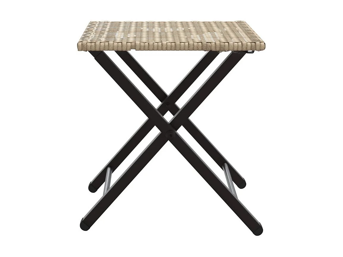 Ensemble à manger de jardin 5 pcs pliable beige résine tressée