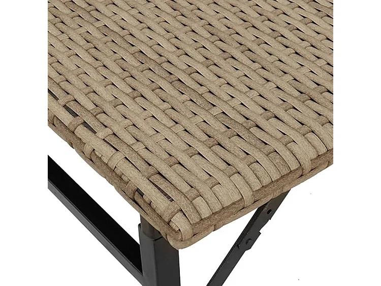 Ensemble à manger de jardin 5 pcs pliable beige résine tressée