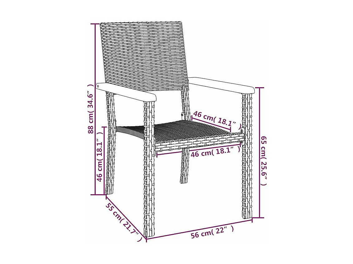 Ensemble à manger de jardin 7 pcs Noir Résine tressée