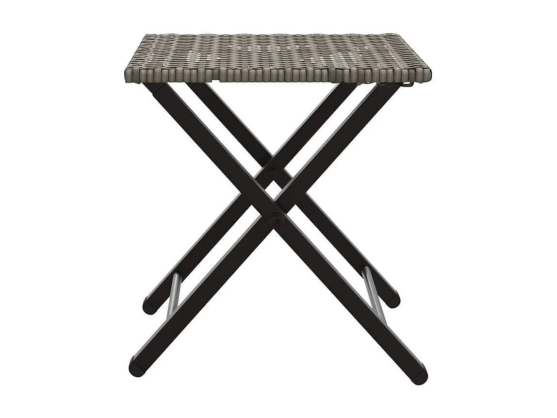 Ensemble à manger de jardin 5 pcs pliable gris résine tressée