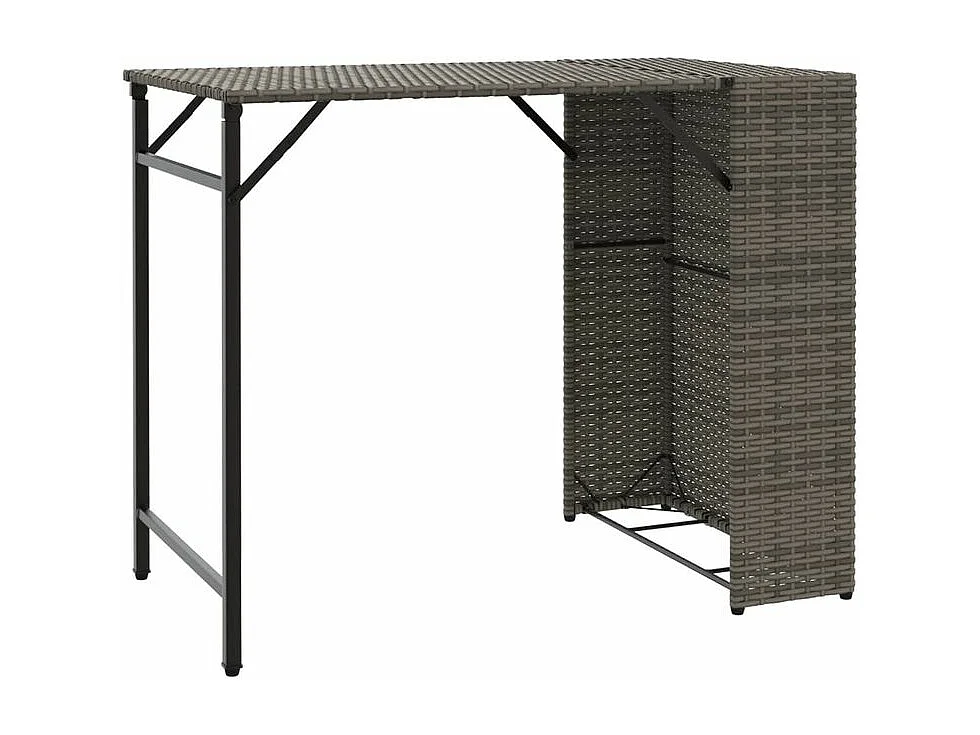 Ensemble à manger de jardin 5 pcs pliable gris résine tressée