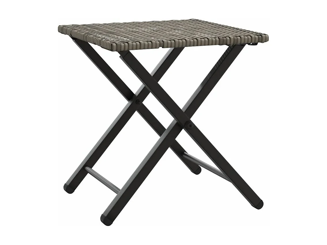 Ensemble à manger de jardin 5 pcs pliable gris résine tressée