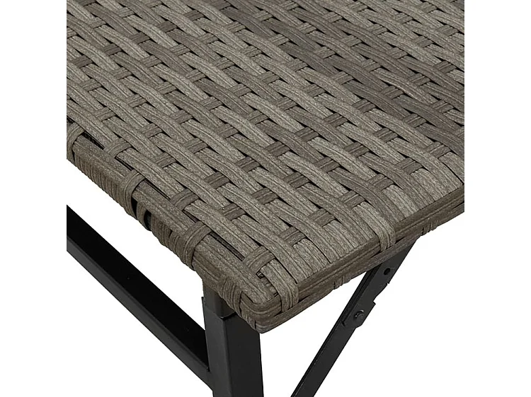 Ensemble à manger de jardin 5 pcs pliable gris résine tressée