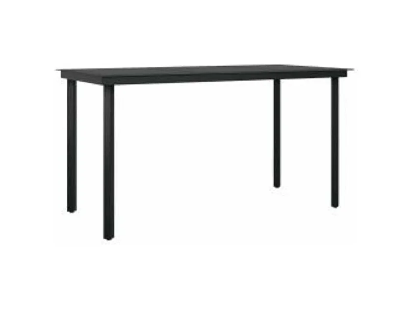 Ensemble à manger de jardin et coussins 5 pcs noir rotin verre