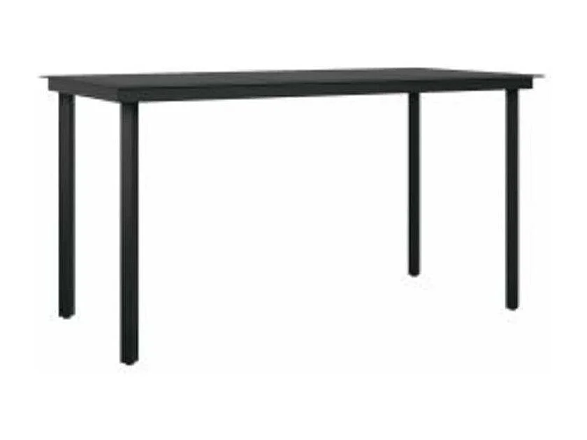 Ensemble à manger de jardin et coussins 5 pcs noir rotin verre