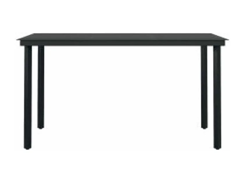 Ensemble à manger de jardin et coussins 5 pcs noir rotin verre