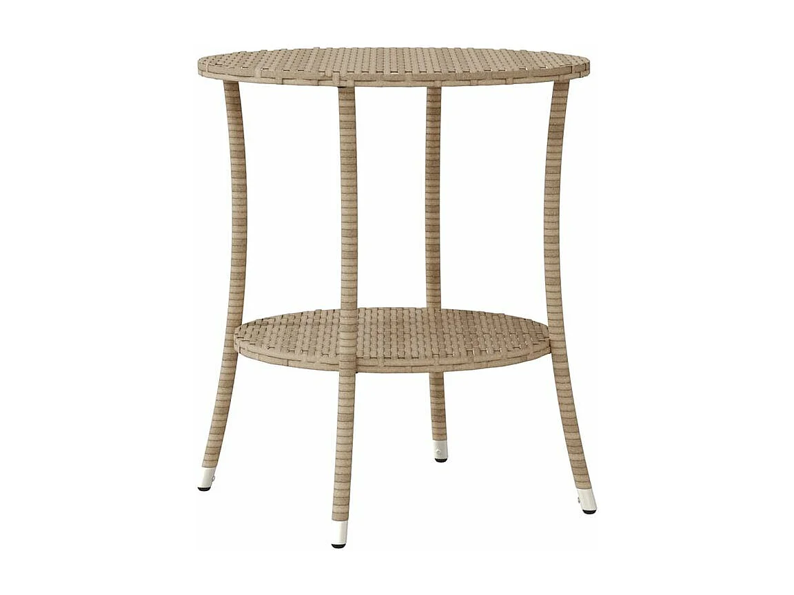 Ensemble de bistro 3 pcs avec coussins beige résine tressée
