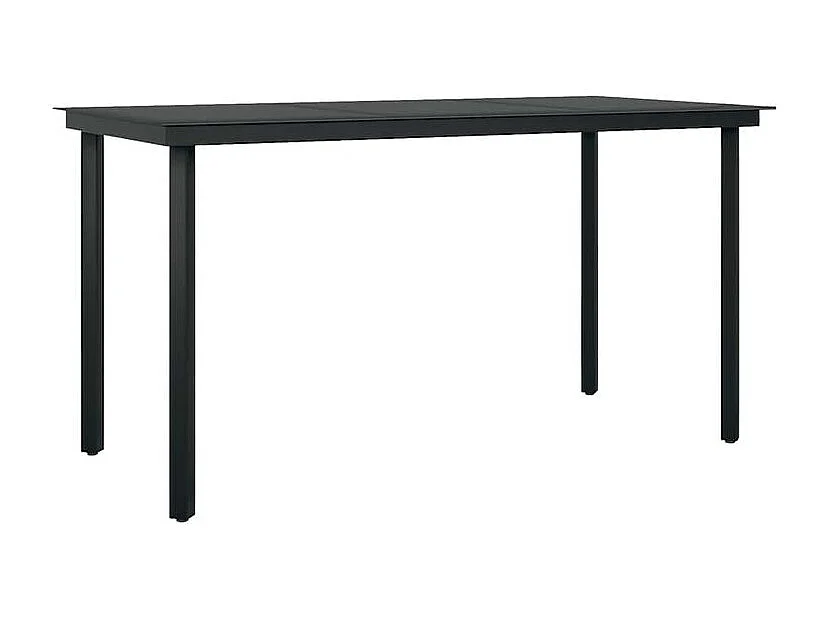 Ensemble à manger de jardin et coussins 5 pcs noir rotin verre