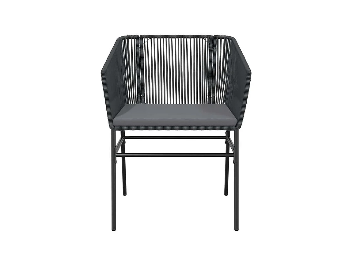 Ensemble à manger de jardin et coussins 5 pcs noir rotin verre