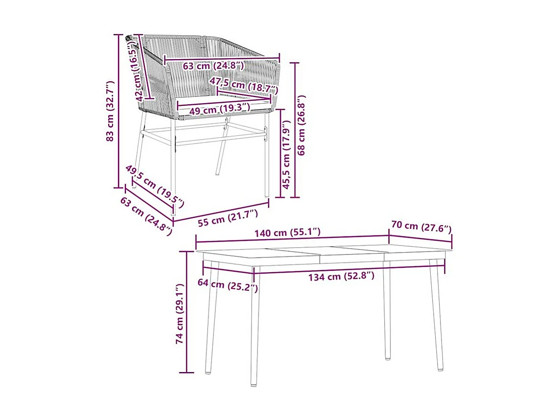 Ensemble à manger de jardin et coussins 5 pcs noir rotin verre