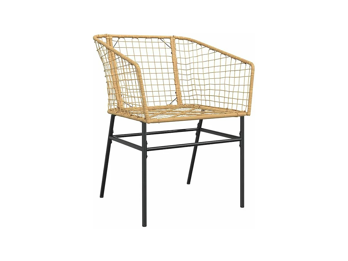 Ensemble à manger de jardin 3pcs marron résine tressée verre