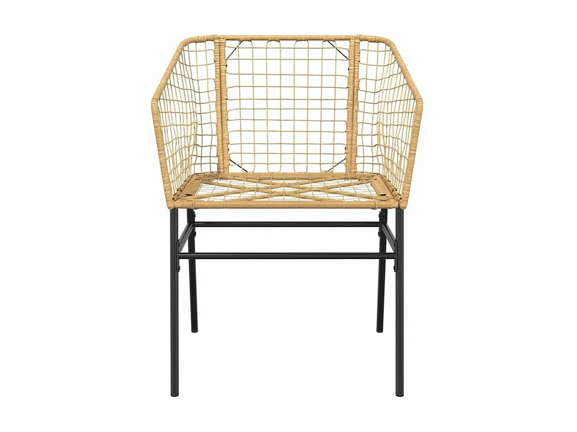 Ensemble à manger de jardin 3pcs marron résine tressée verre